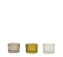 Teelichthalter Glas Ø5.5x3.8cm 3 Gemischt