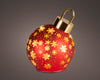 Micro LED draaiende bal glas steady BO binnen kerstrood/warm wit D.14cm x H.18cm
