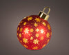 Micro LED draaiende bal glas steady BO binnen kerstrood/warm wit D.18cm x H.23cm