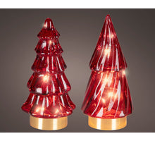 Micro LED boom glas steady binnen 2ass rood/warm wit D.6cm x H.12.8cm