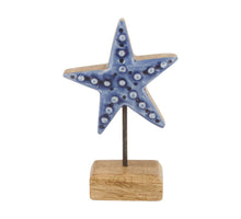 Fisch Mango Holz 25x5x25cm Blau