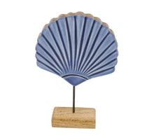 Muschel aus Mangoholz 14x5x19cm Blau