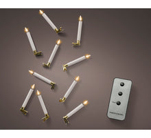 LED-Weihnachtsbaumkerzen mit Klemme, Weiß/Warmweiß, Ø 1,5 cm, H 14 cm, 10 Stück
