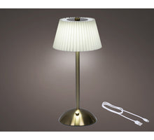 LED oplaadb. tafellamp binnen creme/goud D15 H30,5cm
