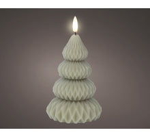 LED kaars wax steady binnen groen/warm wit D9 H13,5cm