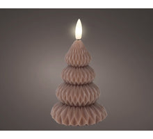 LED kaars wax steady binnen bruin/warm wit D7,2 H10,5cm