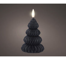 LED kaars wax steady binnen zwart/warm wit D7,2 H10,5cm