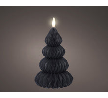 LED kaars wax steady binnen zwart/warm wit D9 H13,5cm