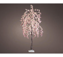 Baum rosa Blume im Freien warmweiß H210cm 600 microLED