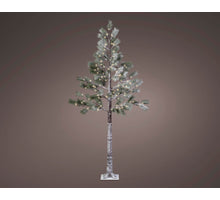 Baum schneebedeckte Kiefer auf Stiel grün/warmweiß 50x180cm 96LED
