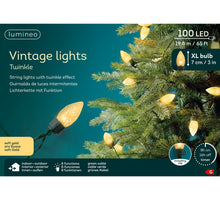 LED vintage lights xl 8 functie twinkel effect buiten groen/soft gold D.2.5cm x L.1980cm