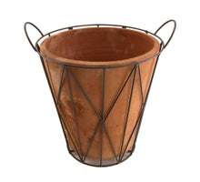 Planter in metal stand terracotta 32.5x28.5x32cm Terra cotta