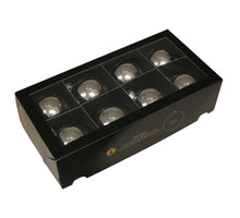 w/b. 8 glassballs/cap silver shiny 80 mm