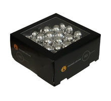 w/b. 72 glassballs/wire silver shiny 30 mm