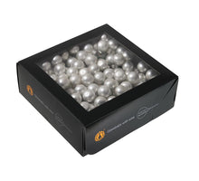 w/b. 144 glassballs/wire silver mat 20 mm