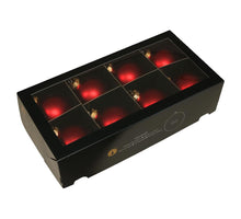 w/b. 8 glassballs/cap red mat 80 mm