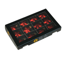 w/b. 12 glass stars/cap red mat 40 mm