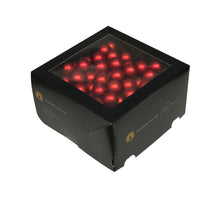 w/b. 144 glassballs/wire red mat 25 mm
