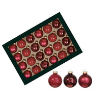 w/b. 48 glassballs/cap christmas red 40 mm