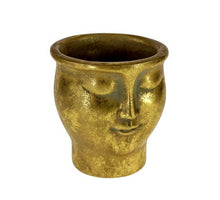 Topf Zement Affe Gold 12x12x9,5 cm