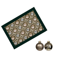 w/b. 48 glassballs/cap hazel 40 mm
