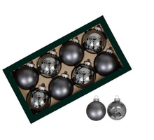 w/b. 8 glassballs/cap pigeon 80 mm