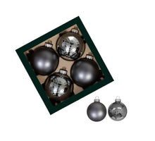 w/b. 4 glassballs/cap pigeon 100 mm