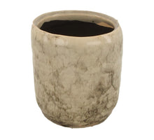 Pflanzgefäß Keramik Ø10x10cm Taupe/Grau