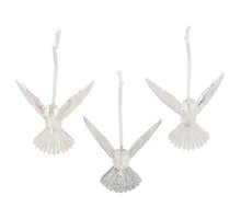Kolibrie polystyreen transparent, iris, transpa with glitter 3ass transparant L.9.5cm x W.7.1cm x H.9cm