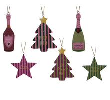 Figuur ijzer enamel,back side gold glitter 6ass assortie L.10cm x W.0.1cm x H.10cm