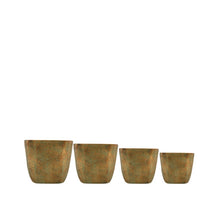 Pflanzgefäß Metall mit Kunststoff 38x19.5x36cm S/4 Kupfer/Grau