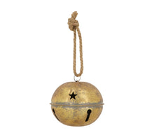 Glocke Metall Ø13.5x12cm Antikgold grau-gewaschen