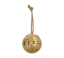 Glocke Metall Ø12x13,5cm Antikgold grau-gewaschen