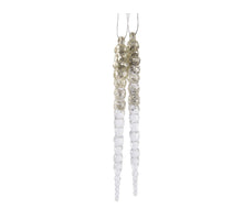 Ijspegel acryl glitter champagne/goud D1,5 H14,5cm 2 stuks