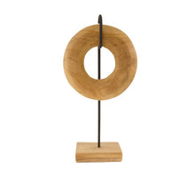 Statue Kreis Teakholz 22x10x44cm Schwarz