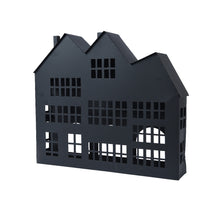 Teelichthalter Haus Eisen schwarz 44x9x37cm