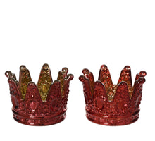 Theelichthouder glas rood 2ass D7,5 H5cm