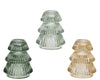 Kandelaar boom glas 3 assortie D6,4 H7,8cm