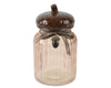 Opbergpot glas bruin dia11.2cm x H.20cm