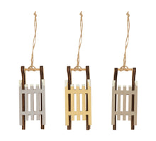 Hanger sleigh plywood 9x3.6x2.2cm 3pcs mixed