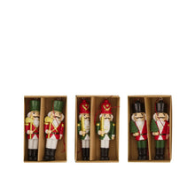 Figur Nussknacker Holz 7x3x12cm 2pc in Box Gemischt rot