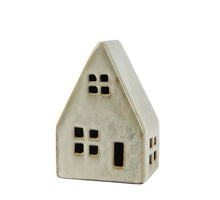 Haus aus Porzellan, hellbraun, 8x5,5x12cm
