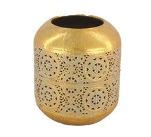 Kerzenhalter Metall mit Glas Ø13.5x14.5cm Gold