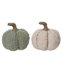 Pompoen polyester 2 assortie groen/wit D13 H13cm