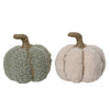 Pompoen polyester 2 assortie groen/wit D13 H13cm
