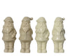 Kerstman dolomiet 4 assortie  Wit/Taupe D10 H25cm