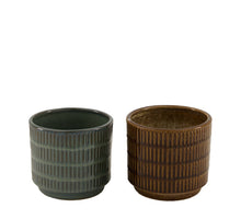 Kerzenhalter Keramik Ø11.6x4.5cm Gemischt Blau/Braun