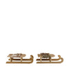 Holzschlitten 28x9x8cm, 2er Set, Graumischung