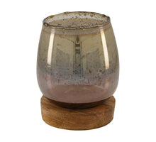 Teelichthalter Glas 10x10x16cm Grau