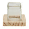 Tablett Kiefernholz mit Glas 8.5x8.5x7cm Natur